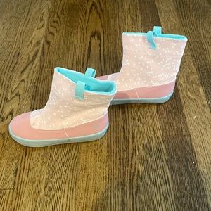Girls See Kai Run rain/winter boots size 12, color pink and blue